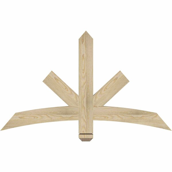 Ekena Millwork Alberta Rough Sawn Timber Gable Bracket, Douglas Fir, 48"W x 28"H x 2"D x 4"F, 14/12 Pitch GBW048X28X0204ALB00RDF - main